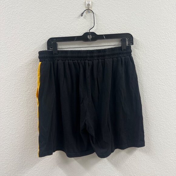 Two-Tone Black & Yellow Shein Shorts With "The World Is Yours" Text Elastic Wais - Picture 5 of 6